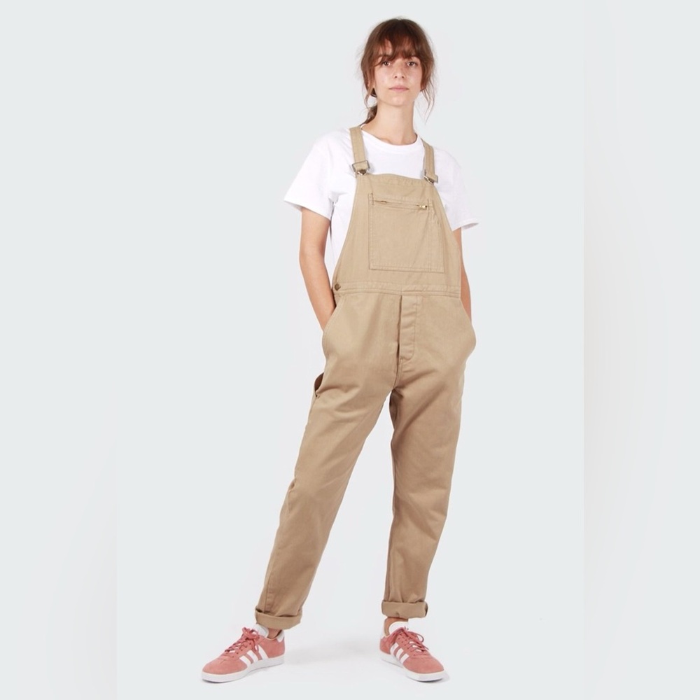 $279 Rolla’s Women's Unisex Khaki Jean Denim Overalls Size Medium